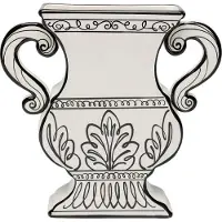 Unyqoos Handgemaakte keramische vaas met modern zwart-wit design voor bloemen, 23.5cm, Keramiek