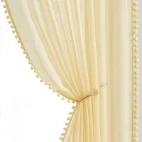 Unyqoos Gezellige Boho Gordijnen met Pompons en Luchtige Textuur voor Stijlvolle Kamers H225 x B140 cm