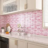 Unyqoos Roze zelfklevende tegelstickers voor keuken en badkamer in 3D-look