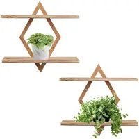 Unyqoos Stijlvolle wandplanken set met diamantvormig design voor moderne inrichting