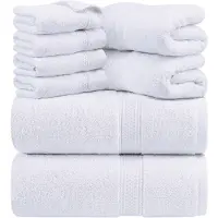 Unyqoos Zachte en Luxe 8-delige Handdoekenset voor Badkamer en Spa Ervaring