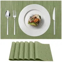 Unyqoos Set van 6 waterafstotende geweven placemats voor thuis en horeca