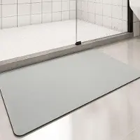 Unyqoos Badmat, antislip, super absorberende vloermat, sneldrogende badkamermat, absorberend badkamertapijt voor thuis, eenvoudige badkamermat (lichtgrijs, 80 x 50 cm)