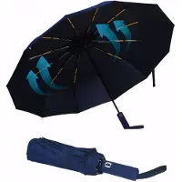 Unyqoos Automatische stormbestendige zakparaplu met dubbele ribben en UV-bescherming
