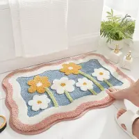 Unyqoos Binnenhuisdecoratie Antislip en Zacht Absorberende Badkamer Mat met Bloemontwerp 50x80cm
