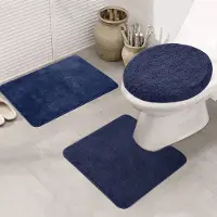 Unyqoos Zachte en Absorberende 3-delige Badmatset met Antislip Onderkant voor Badkamercomfort