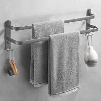 Unyqoos Ruimtebesparende grijze handdoekhouder van 60 cm zonder boren voor badkamer en keuken