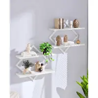 Unyqoos Set van 2 stijlvolle wandrekken met ruitvormig design voor elke ruimte