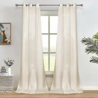 Unyqoos Stijlvolle halftransparante beige gordijnen voor woonkamer en slaapkamer