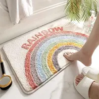 Unyqoos Binnen- en Buitenhuis Antislip Bademat van Zachte Microvezel met Regenboogmotief - 50x80cm