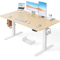 Ergear Elektrisch Sta Bureau 140 X 80 Cm - In Hoogte Verstelbaar Bureau Met 100 Kg Draagvermogen - Stille Borstelloze Motor - Stevig Metalen Frame - Vierdelig Tafelblad Voor Thuis En Kantoor