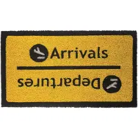 Unyqoos Stijlvolle en Kleurrijke Deurmat voor Reizigers - Geel Vinyl 70 x 40 cm
