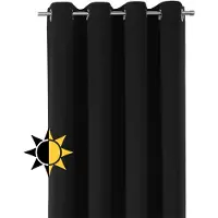 Unyqoos Zwart verduisteringsgordijn met oogjes voor optimale licht- en geluidsisolatie