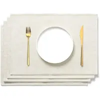 Unyqoos Stijlvolle Set van 4 Stoffen Placemats in Beige voor Elke Tafelsetting