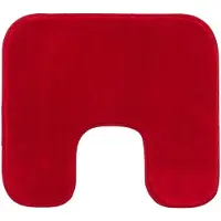 Unyqoos Antislip Badmat met Uitsparing voor Staand Toilet in Rood, 50 x 45 cm