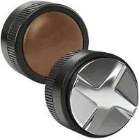 Unyqoos Innovatieve koffiedistributeur voor perfecte espresso met 51mm filterhouder, Roestvrij staal, Zwart