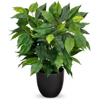 Unyqoos Kunstplant Ficus in pot, met realistische zijdenbladeren, 40 cm hoog, pot 12 x 10,5 cm – gemakkelijk te onderhouden decoratie voor woonkamer, kantoor en vensterbank