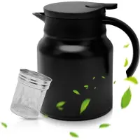 Unyqoos Roestvrijstalen thermoskan van 1 liter met theezeef voor warme dranken
