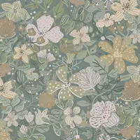 Unyqoos Vintage bloemenbehang met zelfklevende folie voor elke ruimte in huis