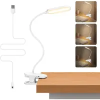 Unyqoos Flexibele, USB-oplaadbare LED-leeslamp – 3 helderheidsniveaus, 4000K oogvriendelijk licht, 1200 mAh batterij, clip- en standaardfunctie, sensorknop