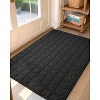 Unyqoos Donkergrijze antislip deurmat voor binnen, vuilvangend en wasbaar, ideaal voor voordeuren en entrees
