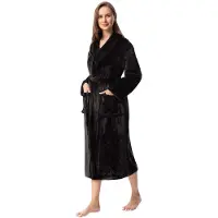 Unyqoos Lange en pluizige damesbadjas met sjaalkraag voor ultiem comfort