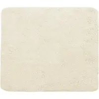 Unyqoos Vierkante antislip badmat van chenille in beige voor een zachte douche-ervaring