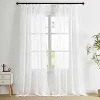 Unyqoos Transparante plooiband gordijnen in linnenlook voor elke ruimte 245 x 140 cm