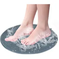 Unyqoos Grijze siliconen massagemat voor douche met antislip en ontspanning