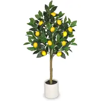 Unyqoos Natuurgetrouwe kunst citroenboom als decoratie voor huis en kantoor, groente, 90 cm