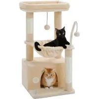 Unyqoos Compacte kattenboom met hangmat en sisal krabpaal voor binnenkatten