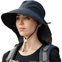Unyqoos Stijlvolle Zonnehoed voor Dames met Brede Rand en UV-bescherming, Perfect voor Outdooractiviteiten