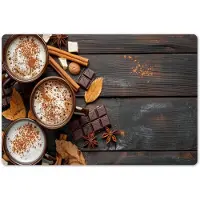 Unyqoos Set van 6 decoratieve placemats met herfstblad print voor eettafel