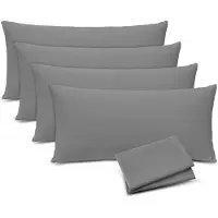 Unyqoos Set van vier zachte kussenhoezen 40x80 cm met ritssluiting in antraciet