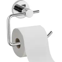 Unyqoos Toiletpapierhouder, roestvrij staal 304, zelfklevend voor wandmontage zonder boren, glanzend, geruisloos afrollen, hoge draagkracht
