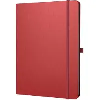 Unyqoos Rood gelinieerd A4 notitieboek met hardcover en elastische sluiting