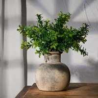 Unyqoos Stijlvolle grijze keramische vaas van 15,2 cm voor boho en rustieke interieurs