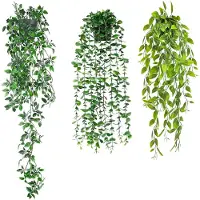 Unyqoos 3-delige set kunstplanten in potten – decoratieve, onderhoudsvriendelijke kunstplanten van hoogwaardig kunststof, geschikt voor binnen en balkon