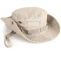 Unyqoos Stijlvolle Unisex Zonnehoed voor Outdoor Activiteiten, Reizen en met UV-bescherming in Khaki