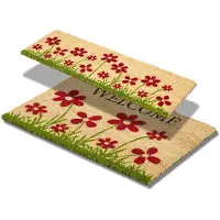 Unyqoos Beige kokos deurmat set voor binnen met antislip en antibacteriële eigenschappen