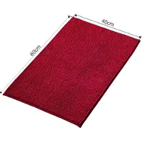 Unyqoos Zachte en Absorberende Antislip Badkamermat voor Douche en Bad, Rood, 40 x 60 cm