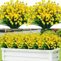 Unyqoos Levensechte Kunstbloemen Set van 9 Bundels voor Binnen en Buiten Decoratie, UV-bestendig, Waterdicht, Geel