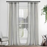 Unyqoos Elegante Donkergrijze en Witte Gestreepte Gordijnen voor Woonkamer en Slaapkamer 260x140 cm
