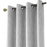 Unyqoos Grijze linnenlook verduisteringsgordijnen met isolerende eigenschappen voor woonkamer 245 x 140 cm
