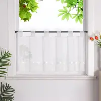 Unyqoos Vitrage Gordijn in Landhuisstijl met Lussen, Linnenlook, Halftransparant Wit 45x120 cm