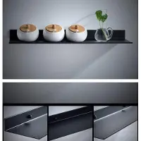 Unyqoos Wandgemonteerd zwevend metalen rek voor badkamer met ruimtebesparing