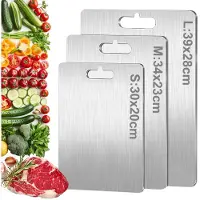 Unyqoos Drie-delige titanium snijplankenset voor veelzijdig gebruik in de keuken