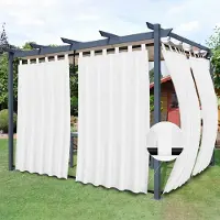 Unyqoos Weerbestendige buiten gordijnen met afneembare lussen voor terras en veranda