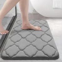 Unyqoos Zachte en Antislip Traagschuim Douchemat voor Badkamercomfort, Grijs, 40 x 60 cm