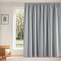 Unyqoos Extra Breed Verduisteringsgordijn met Plooiband voor Woonkamer, Slaapkamer en Kantoor - Zilvergrijs, 245 x 300 cm